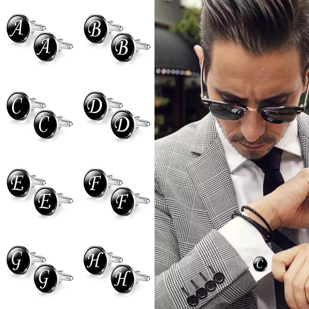 Jiayiqi Trendy Men Cufflinks A-Z