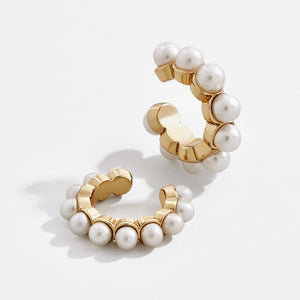 Trendy Pearl Clip on Earrings Earcuffs for Women