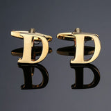 DY New high quality gold letters A-Z name Cufflinks  for men