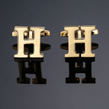 DY New high quality gold letters A-Z name Cufflinks  for men