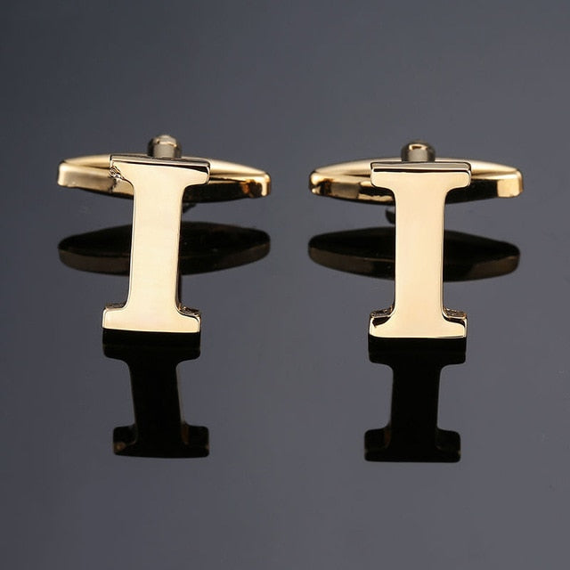 DY New high quality gold letters A-Z name Cufflinks  for men