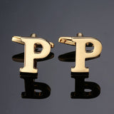 DY New high quality gold letters A-Z name Cufflinks  for men