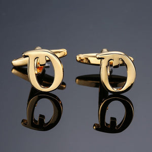 DY New high quality gold letters A-Z name Cufflinks  for men