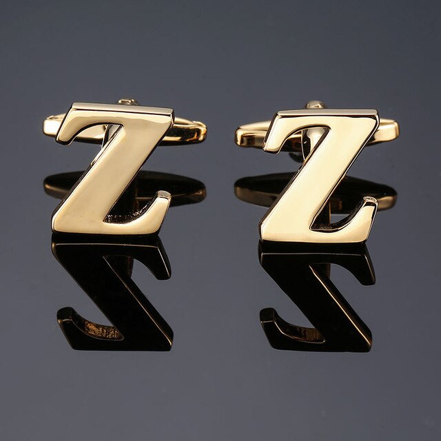 DY New high quality gold letters A-Z name Cufflinks  for men