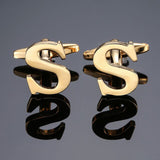 DY New high quality gold letters A-Z name Cufflinks  for men