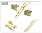 Gold Tie Clip and Cufflink Set For Men