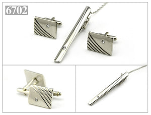 Gold Tie Clip and Cufflink Set For Men