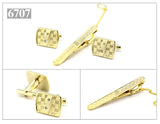 Gold Tie Clip and Cufflink Set For Men