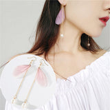 Korean Retro Asymmetric Butterfly Imitation Pearl Earrings