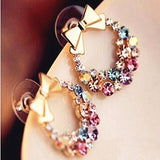 Korean Retro Asymmetric Butterfly Imitation Pearl Earrings