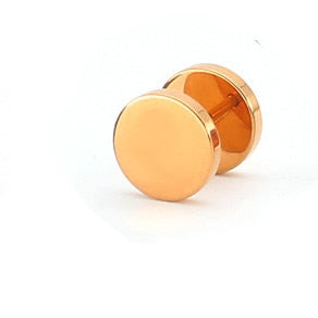 1 Piece Fashion Punk Earrings Double Sided Round Bolt Stud Earrings