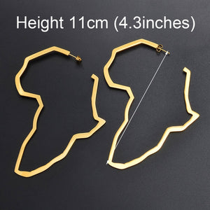 Anniyo African Map Big Earrings Exaggerate Larger Earring Gold Color