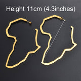 Anniyo African Map Big Earrings Exaggerate Larger Earring Gold Color