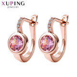 Xuping Fashion New Design Hoop Earrings with Synthetic Cubic Zirconia