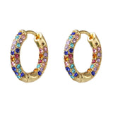 Women CZ Rainbow Earrings Cubic Zirconia Ear Cuff Set for Female