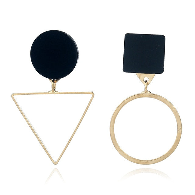 Luxury Gold Suqare Stud Earrings For Women