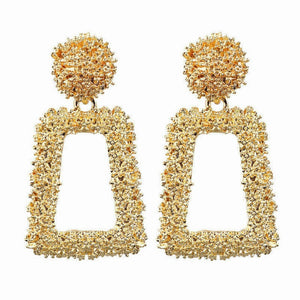 Luxury Gold Suqare Stud Earrings For Women