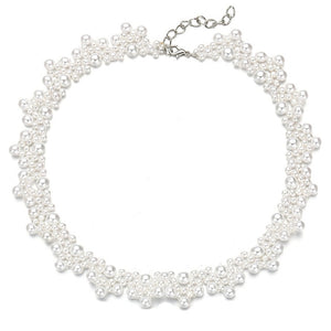 2020 Elegant Flower Pearl Choker Necklaces For Women