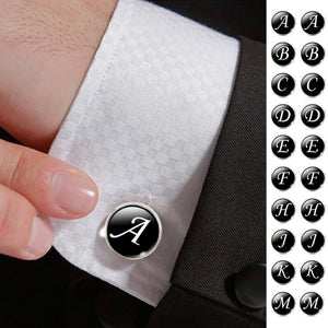 Men's Fashion A-Z Single Alphabet Cufflinks