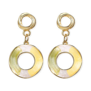 17KM Round Acrylic Twist Dangle Earrings For Women