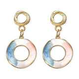 17KM Round Acrylic Twist Dangle Earrings For Women