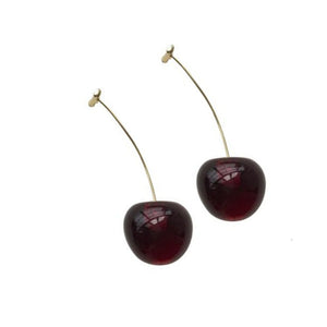 New Fashion Red Cherry Gold Drop Earring