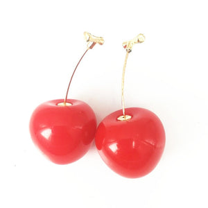 New Fashion Red Cherry Gold Drop Earring