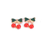 New Fashion Red Cherry Gold Drop Earring