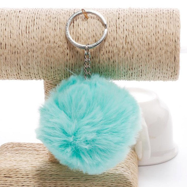 Key Chain Fur ball pom pom Keychain Pompom