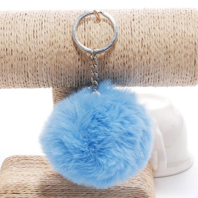 Key Chain Fur ball pom pom Keychain Pompom