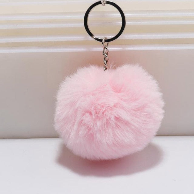 Key Chain Fur ball pom pom Keychain Pompom