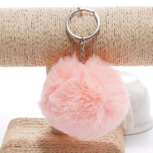 Key Chain Fur ball pom pom Keychain Pompom