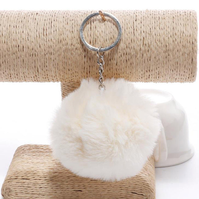 Key Chain Fur ball pom pom Keychain Pompom