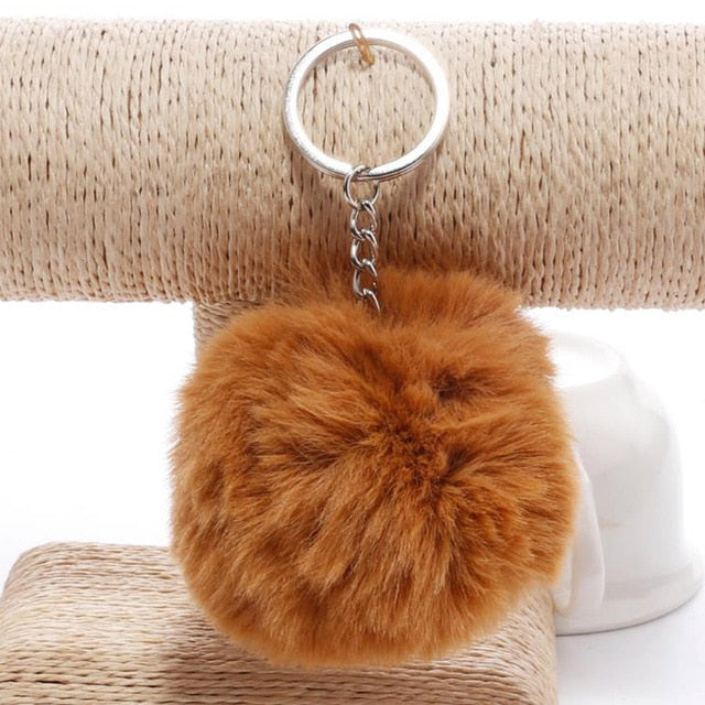 Key Chain Fur ball pom pom Keychain Pompom