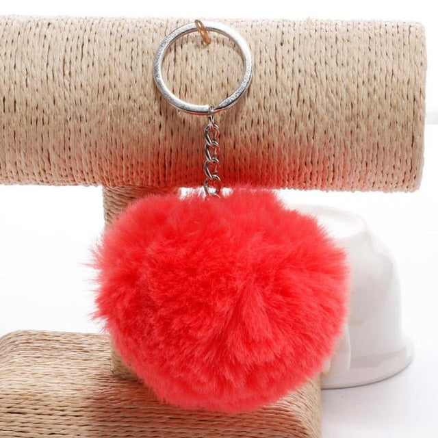 Key Chain Fur ball pom pom Keychain Pompom