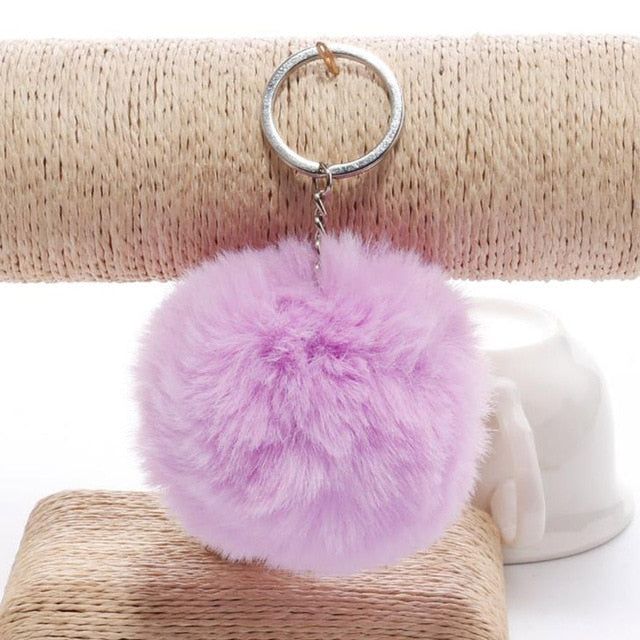 Key Chain Fur ball pom pom Keychain Pompom