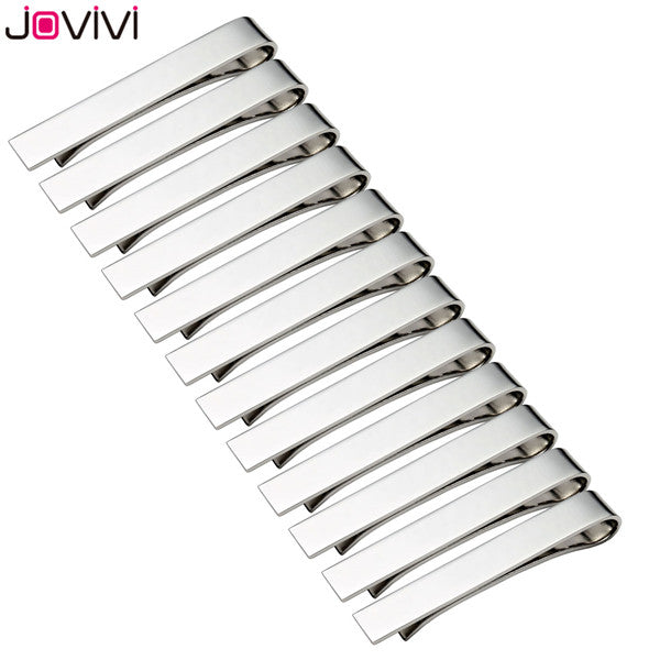 Jovivi Mens Stainless Steel Tie Bar Pinch Clip for Skinny