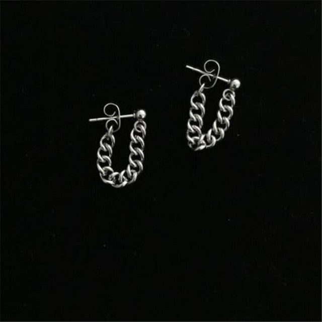 Japan and South Korea Harajuku Cool E-girl Girl Cross Chain Pendant Earrings For Women