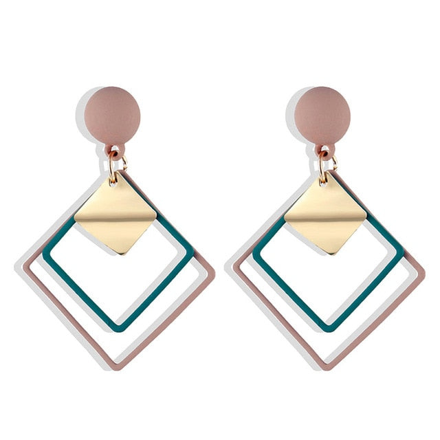 Fashion Statement Geometric Drop Earrings for Women