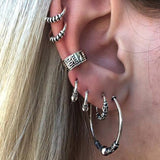 Vintage Tribal Ethnic Geometric Drop Dangle Hoop Earrings