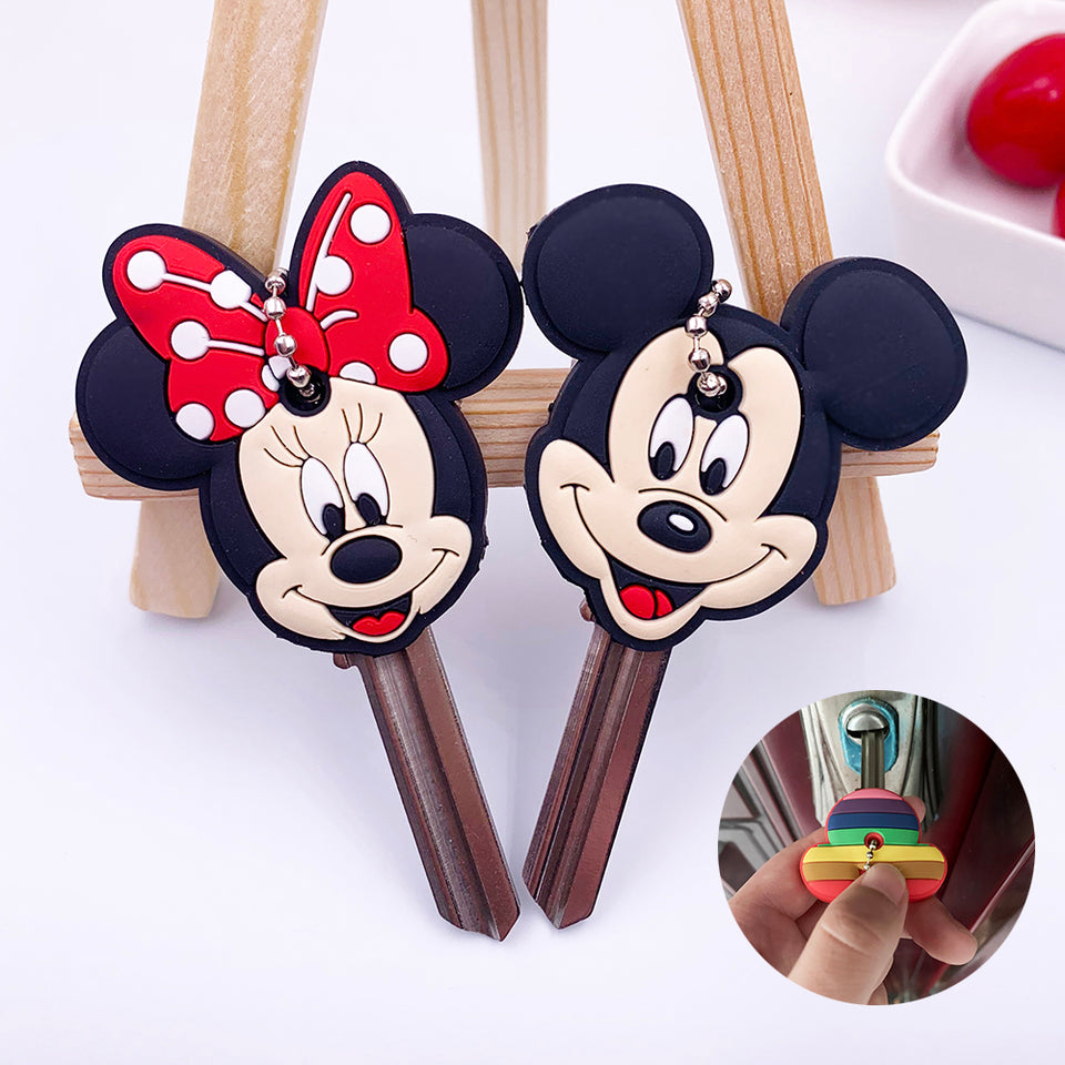 2Pcs Cute Cartoon Protective Silicone Key Case Cover For Women/Man