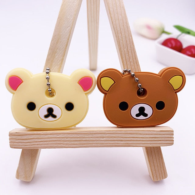 2Pcs Cute Cartoon Protective Silicone Key Case Cover For Women/Man