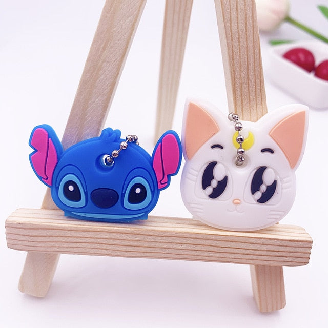 2Pcs Cute Cartoon Protective Silicone Key Case Cover For Women/Man