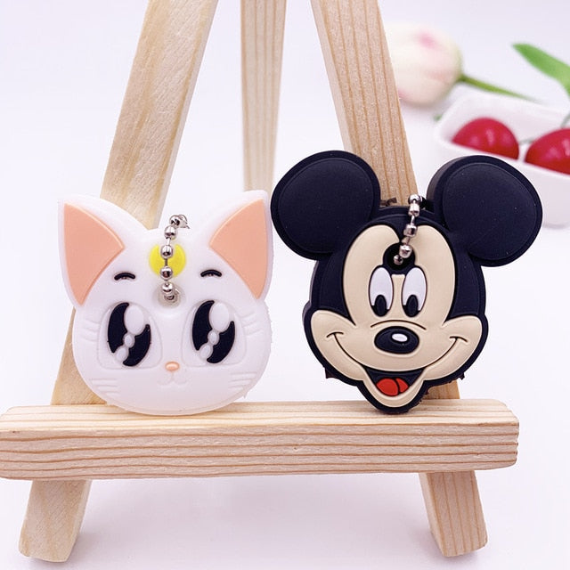 2Pcs Cute Cartoon Protective Silicone Key Case Cover For Women/Man