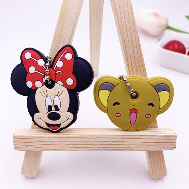 2Pcs Cute Cartoon Protective Silicone Key Case Cover For Women/Man