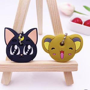 2Pcs Cute Cartoon Protective Silicone Key Case Cover For Women/Man