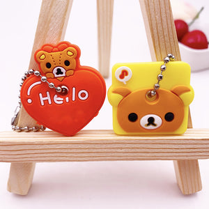 2Pcs Cute Cartoon Protective Silicone Key Case Cover For Women/Man