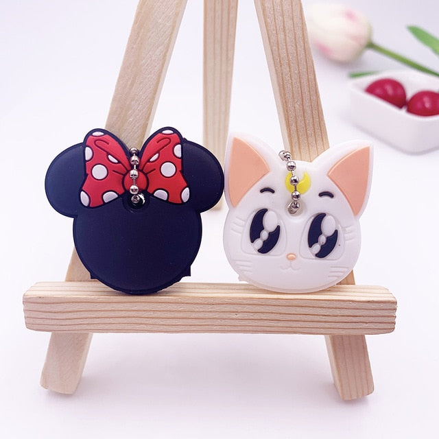 2Pcs Cute Cartoon Protective Silicone Key Case Cover For Women/Man