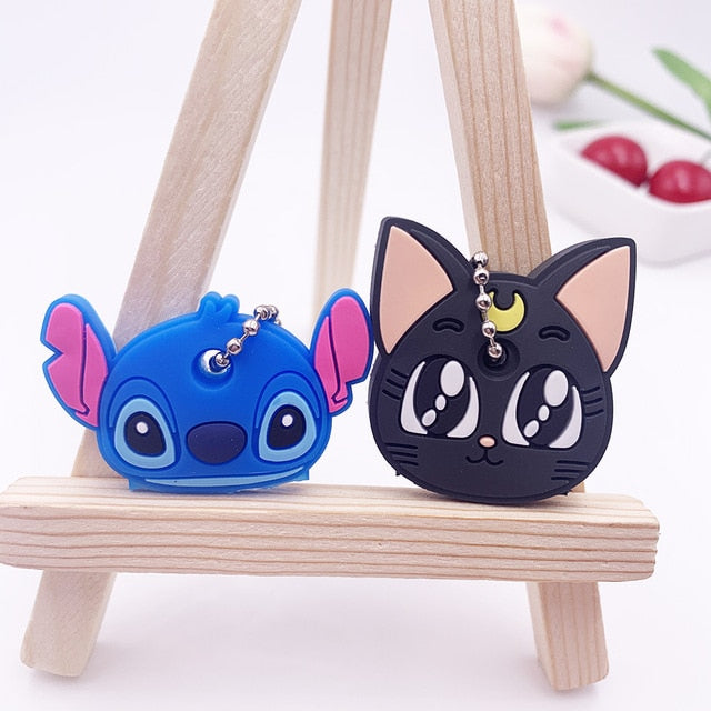 2Pcs Cute Cartoon Protective Silicone Key Case Cover For Women/Man