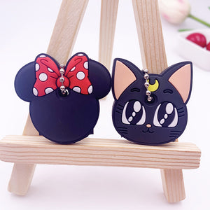 2Pcs Cute Cartoon Protective Silicone Key Case Cover For Women/Man